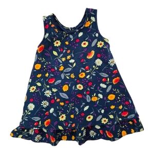 Vintage Y2k Talbots Kids Blue Floral Sleeveless Dress